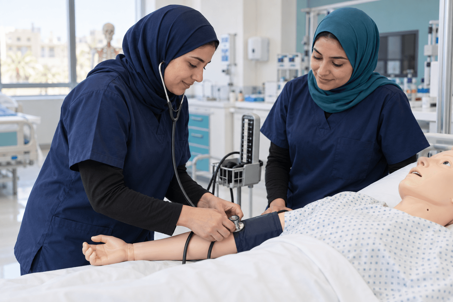 جلسة تدريب عملي على المهارات التمريضية